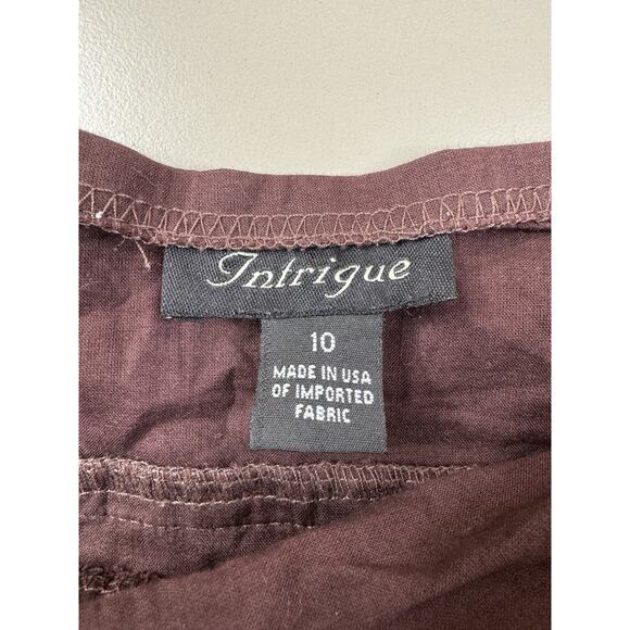 VTG 90s Y2K Intrigue Babydoll Dress Womens 10 Brown Floral Retro Geo Made In USA - Picture 12 of 15